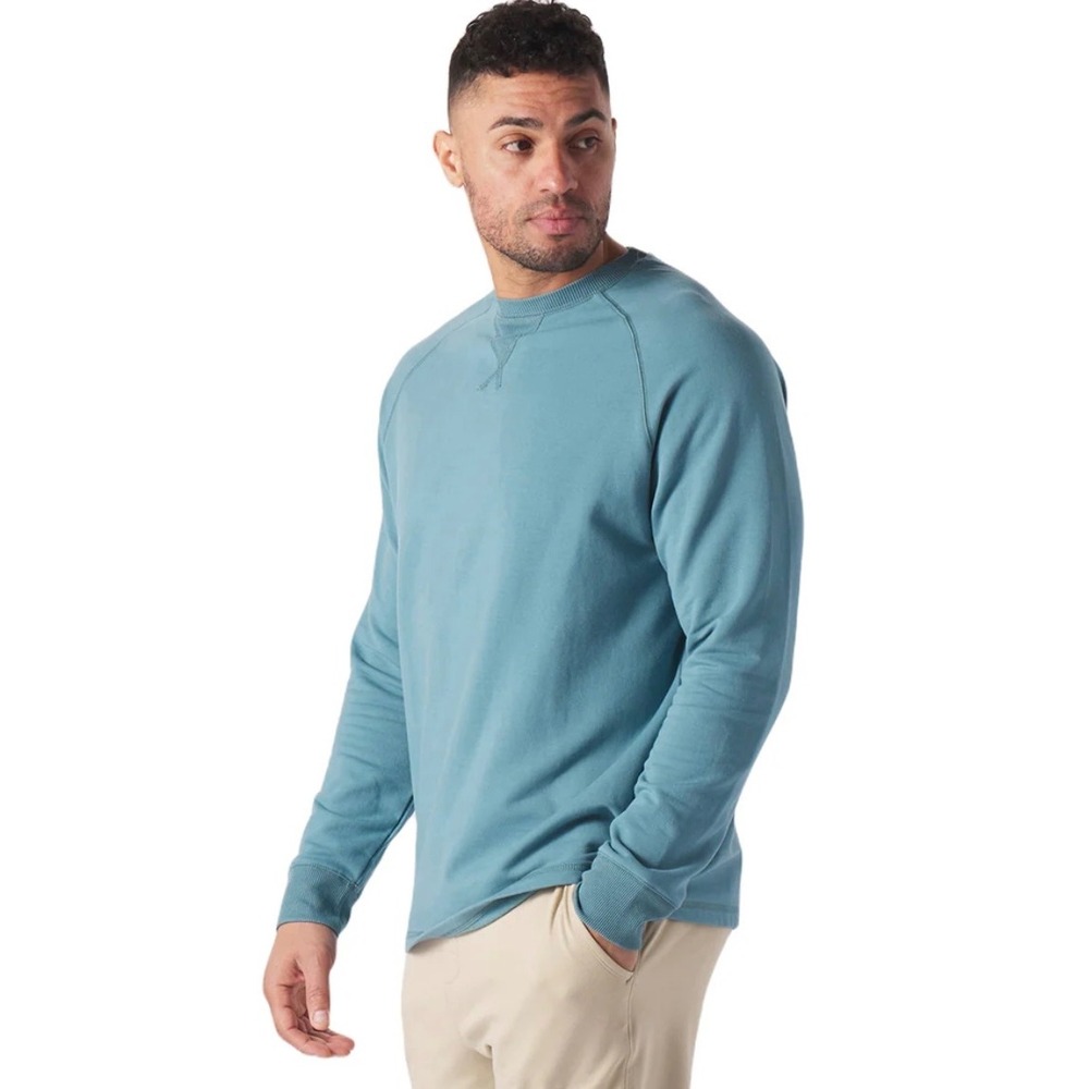 Glyder Mens Dakota Crew Neck Long Sleeve Lagoon Teal Sweatshirt‎ Casual Large